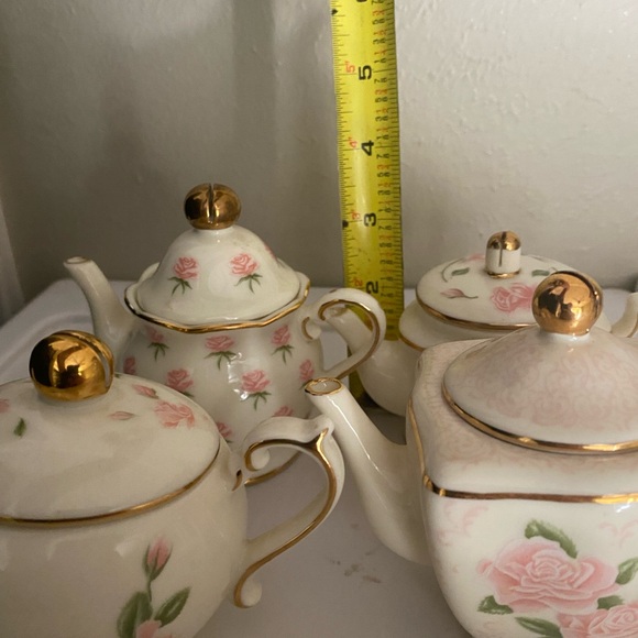 Vintage, Set of 4, Retired Party Lite, Romantic Chic Teapot Tea light Holders - Picture 10 of 11